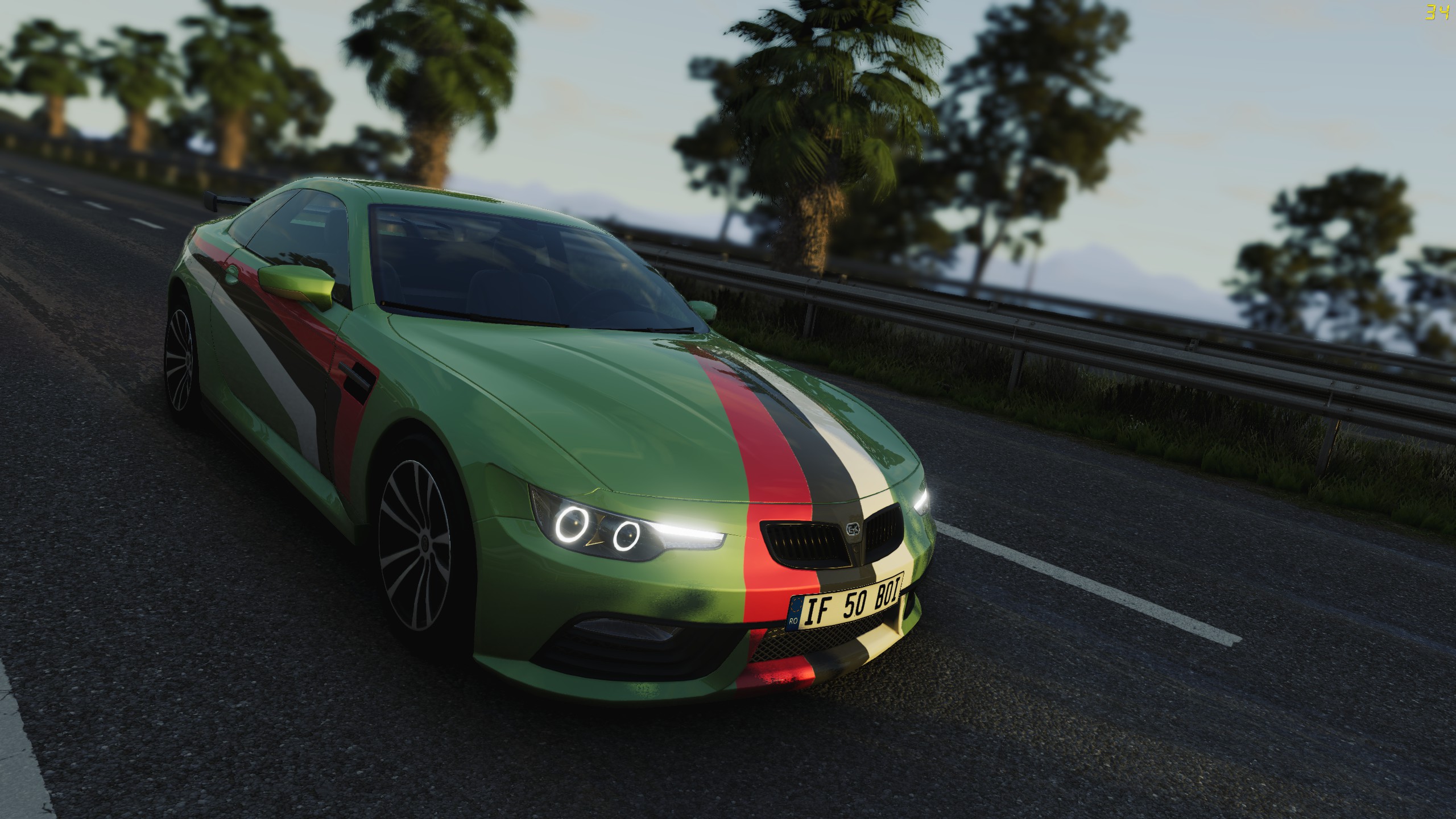 Green car go wooosh